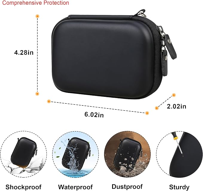 Elonbo Camera Carrying Case for KODAK Step Instant Smartphone Photo Printer | KODAK Step Portable Mini Color Wireless Mobile Printer Hard Travel Bag, Instant Color Picture Printer Storage Holder, Black - Image 3