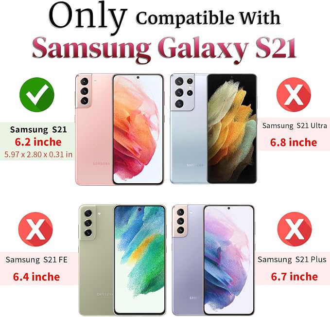 HNHYGETE for Galaxy S21 Case with Screen Protector: [Military Grade 20ft. Drop Tested] Ring Shockproof Protective Phone Case for - Samsung Galaxy S21 (Purple) - Image 2