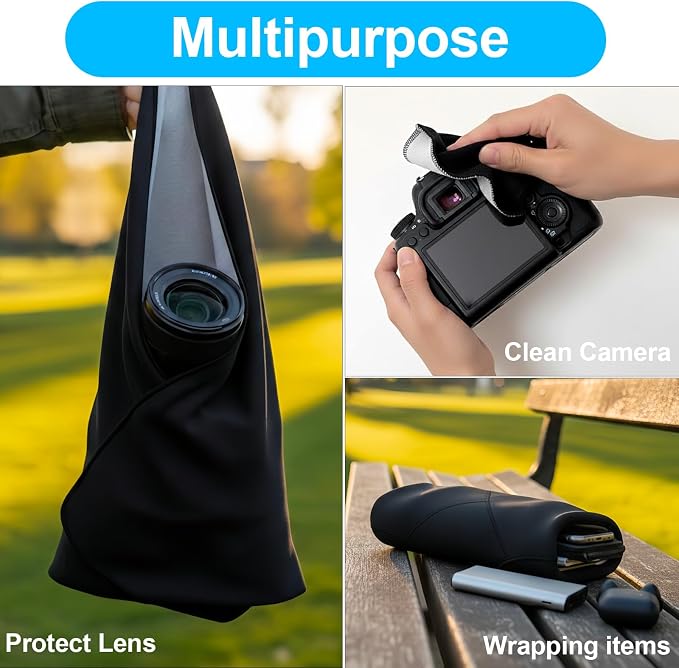 Camera Wrap, 17.7''×17.7'' Premium Protective Self-Adhesive Cameras Cloth | Lens Camera Wrap, Anti-Scratch Camera Sleeve, Washable Lens Pouch for DSLR Camera, Phone, Accessories Laptops, Cosmetic - Image 4