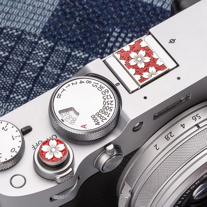 Camera Metal Hot Shoe Cover Shutter Buttons for FUJIFILM X100VI X100V XPro2 XPro1 X-T4 X-T3 X-T50 X-T30 for NikonZF Z5 Z6 (Red-Set) - Image 6