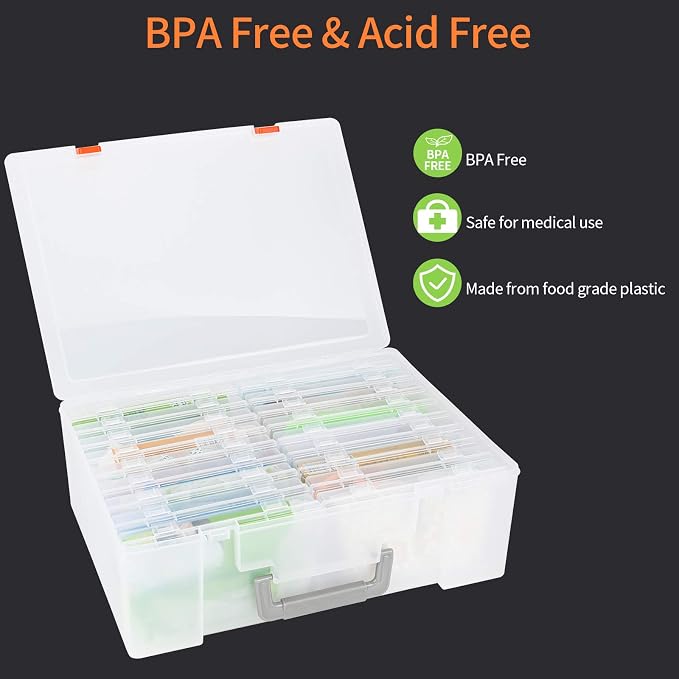 Photo Storage Box 4x6, 18 Inner Extra Large Organizer Acid-Free Photo Keeper Storage Case, Plastic Craft Storage Box for Stickers Stamps Seeds (Clear, 18 Boxes) - Image 3
