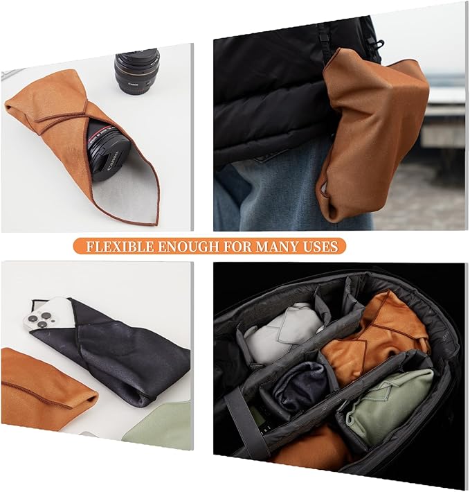 Self-Adhesive Camera and Lens Protective Wrap, Khaki, 13.8 x 13.8 in | Soft Wrap Protects Cameras, Lenses, Phones and Gear from Scratches and Bumps in Storage, Camera Bags or on the Go - Image 6