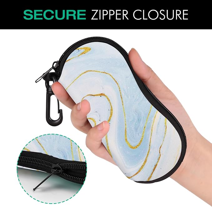 MoKo Sunglasses Soft Case Ultra Light Neoprene Zipper Eyeglass Case for Men Women - Image 5