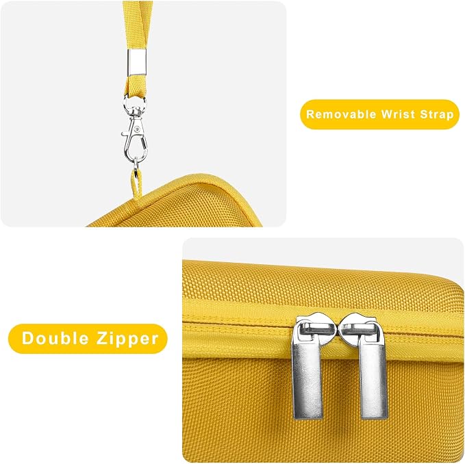 Canboc Camera Case for Canon PowerShot G7 X Mark III/ G7X Mark II, Yellow | For SX740/ SX730/ G7X3 Carrying Point and Shoot Camera Bag, Zipper Mesh Pocket fits USB Cable, Batteries - Image 6