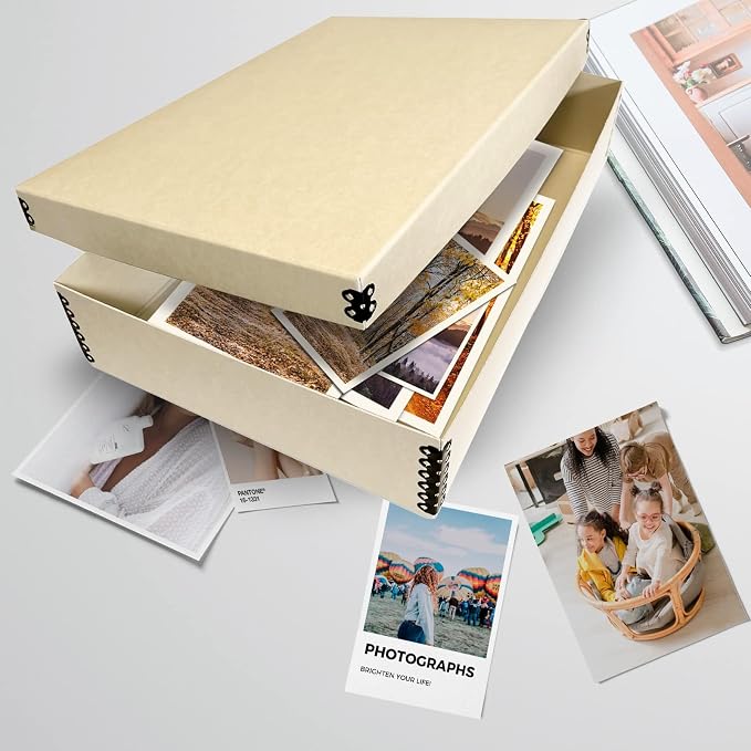 Lineco Museum Archival Storage Box, Drop Front, 11.75x17.75x3.75 in, Tan | Acid-Free with Metal Edge, Preserves Picture Longevity, Organize Photos, Newspapers, Prints, Documents, Crafts, DIY - Image 7