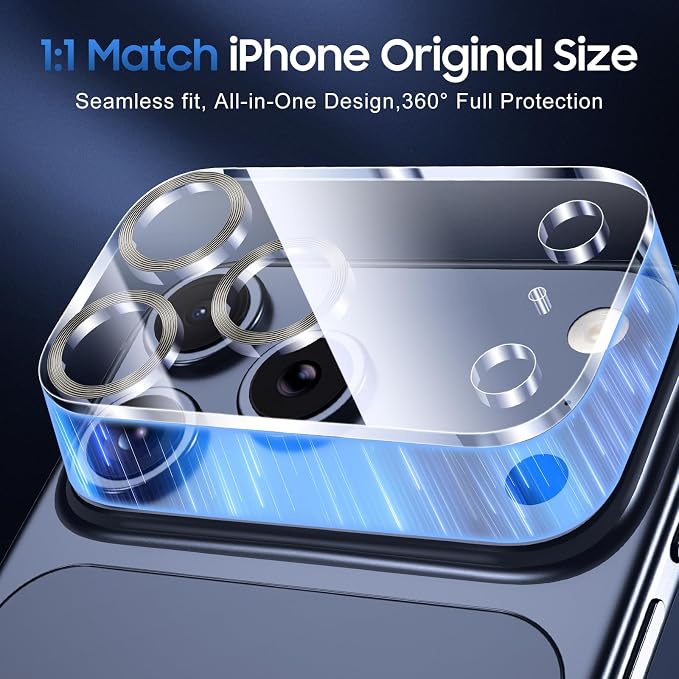UniqueMe for 3 Pack iPhone 17 Pro Camera Lens Protector - Grey | Drop Protection, Case Friendly, 9H Tempered Glass, Camera Cover Screen, Update New Version - Image 5