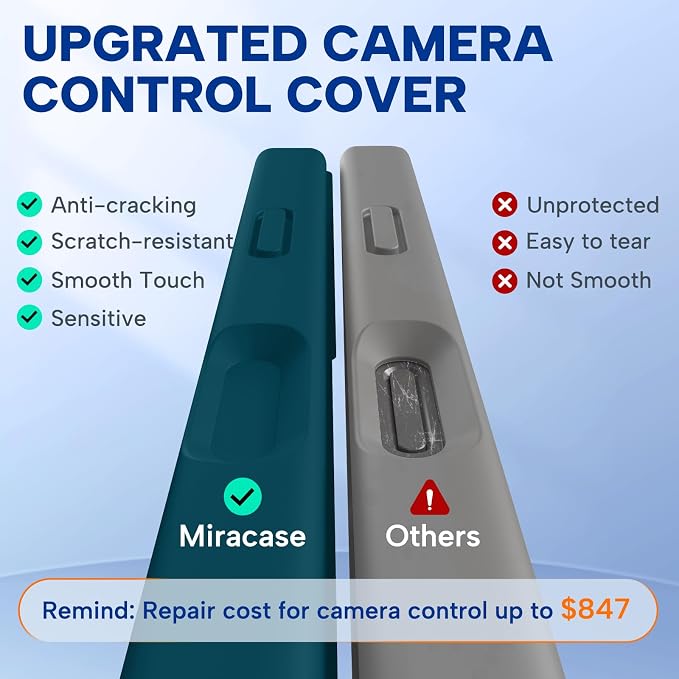 Miracase Silicone & Magnetic for iPhone 17 Case, Teal | Compatible with MagSafe, Silicone Camera Control Cover, Soft Microfiber Lining, Shockproof Drop Protection Phone Case for 17 - Image 2