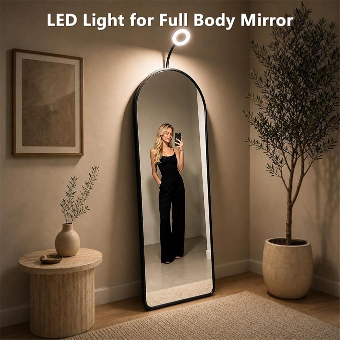 Suction Cup Makeup Lights for Vanity Mirror,Full Length Mirror Selfie Light | LED Vanity Lights Stick on, Ring Light for Makeup Vanity Table & Bathroom Mirror, 3 CCT & 10 Brightness, Plug in, Black - Image 2