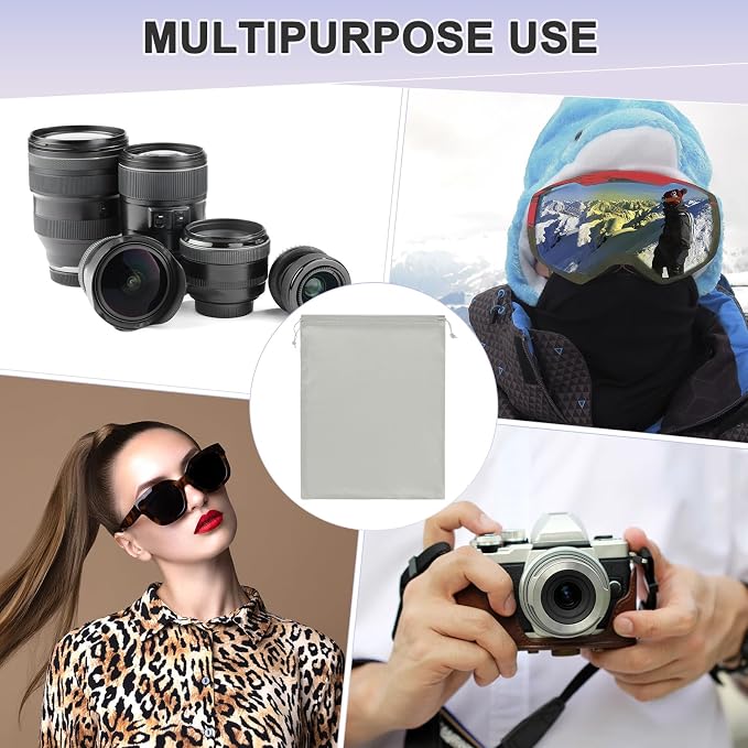 M METERXITY Ski Goggle Bag, Soft Microfiber Pouch Bags Case with Drawstring for Snow Goggles/Camera Lenses/Sunglasses - Image 6