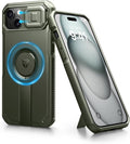 Dexnor for iPhone 14 Pus/15 Plus Case with Slide Camera Cover & Adjustable Kickstand, Compatible with MagSafe, Rugged Shockproof Bumper Cases Heavy-Duty Magnetic Protective Cover,6.7 inch,Army Green by Dexnor