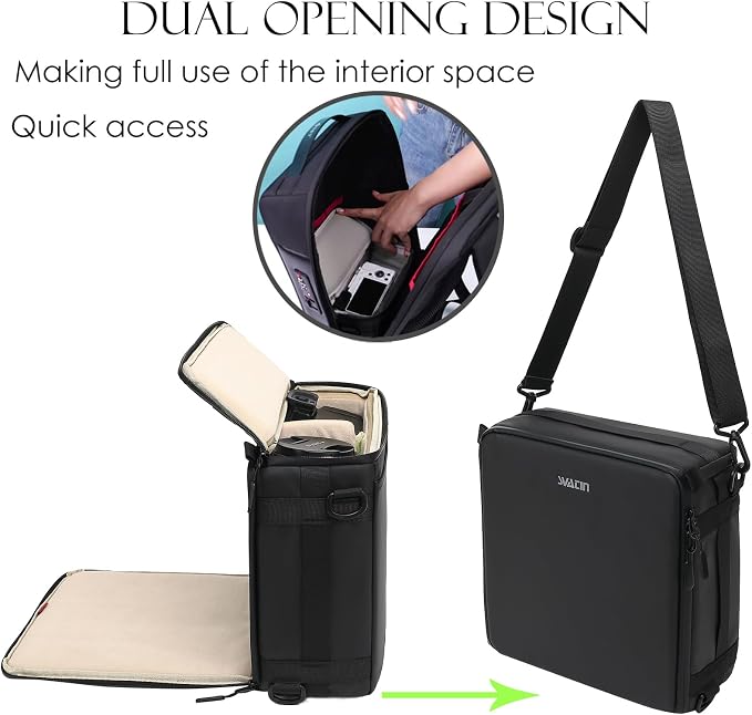 Camera Insert Bag,Shockproof &Pressure-proof Dual Opening Padded Camera Lens Cube Case Backpack,Digital DSLR SLR Mirrorless Cameras Storage for Canon,Nikon,Sony,Panasonic(XS Black) - Image 3