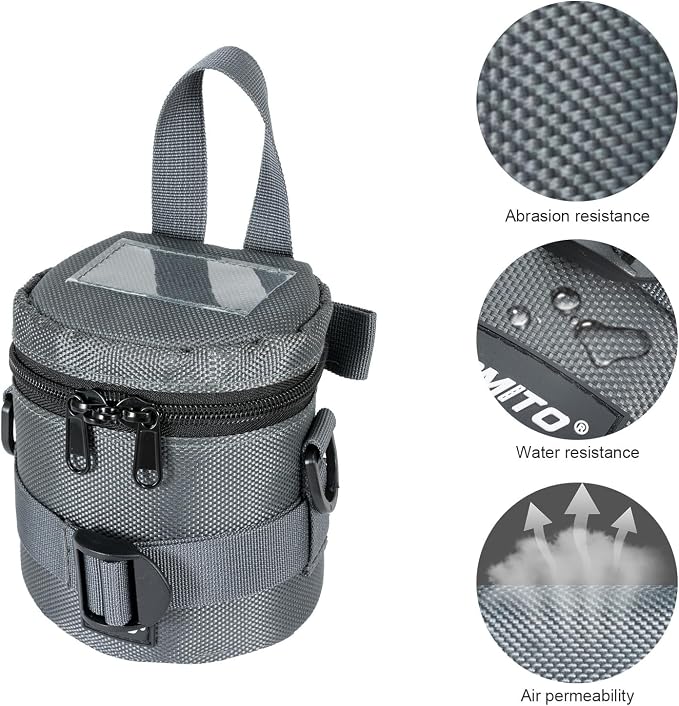 FOMITO Water-Resistant Camera Lens Pouch Bag - Shockproof Protective Case 3.94"x4.33" - Image 2