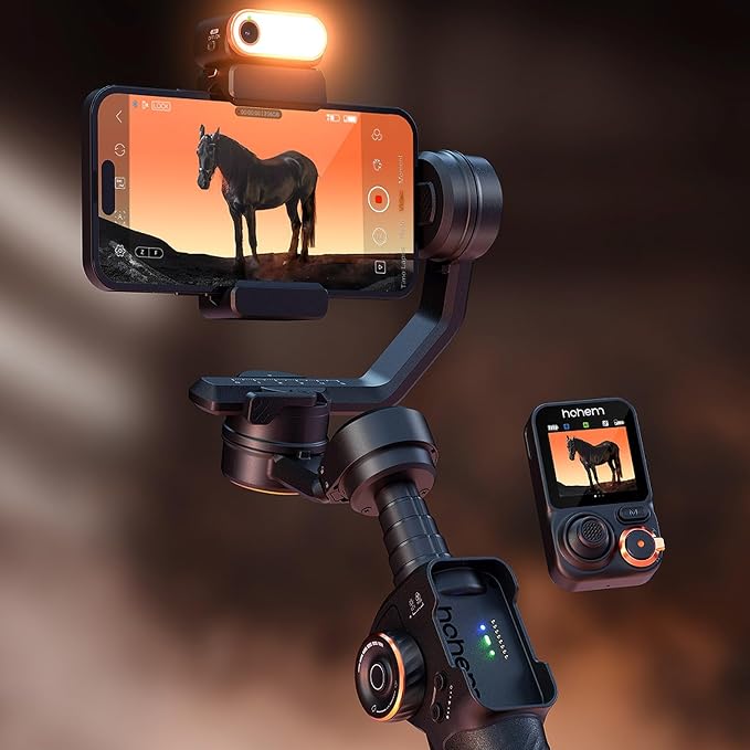 hohem iSteady M7 Gimbal Stabilizer for iPhone Android Smartphone,Phone Gimbal with AI Tracking,Fill Light,1.4" Detachable Touchscreen Remote,Phone Stabilizer for Video Recording,YouTube TikTok Travel - Image 2