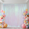 SquarePie 8x10ft Iridescent Sequin Backdrop, High Density Non-Transparent Glitter Curtain for Photography, Birthday, Wedding Party Decorations, Thick Solid Background with 4" Rod Pocket, 1 Panel by SquarePie