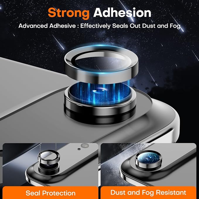 for iPhone Air Camera Lens Protector- Space Black | 9H Tempered Glass, Metal Individual Camera Cover, Accessories, Anti-drop, Case Friendly, HD Clear, Anti-Scratch - Image 2