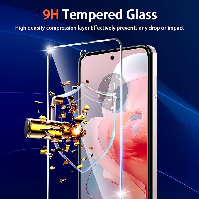 (3+2 Pack) Designed for Motorola Moto G Power 5G 2024 Tempered Glass Screen Protector + Camera Lens Protector,[3D Touch][Bubble-Free][Anti-Scratch] Screen Protector Glass For Motorola G Power 2024 - Image 3