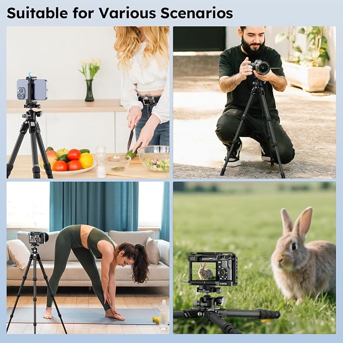 SIRUI AM-224S+G0 Carbon Fiber Mini Tripod, G0 Low Profile Ball Head | 31.5" Height, Lightweight, Metal Spikes, Tabletop, Macro Photography, Travel, Vlogging, DSLR, Mirrorless Camera - Image 8