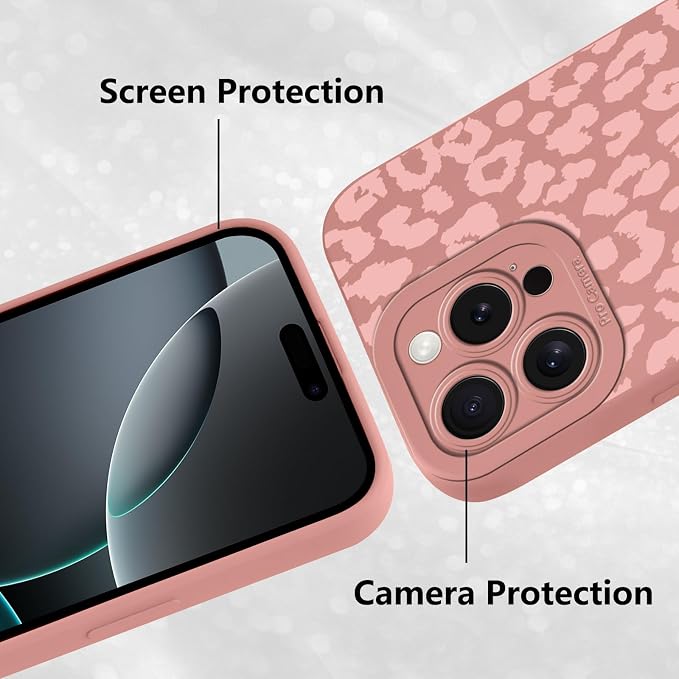 Cute Pink Cheetah Print Phone Case for iPhone 16 Pro 6.3" | Aesthetic Leopard Pattern Design Cover Full Camera Lens Protective Shockproof Soft Slim TPU Funda for Women Girls - Image 5
