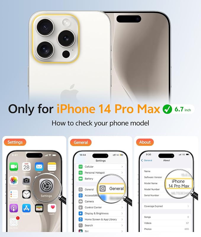 FNTCASE for iPhone 14 Pro Max Case, Fit for Magsafe, Glass Screen Protector | Full Camera Protection, Translucent Matte, 14FT Military Grade Drop Proof, Shockproof Protective Phone Cover, Off White - Image 2