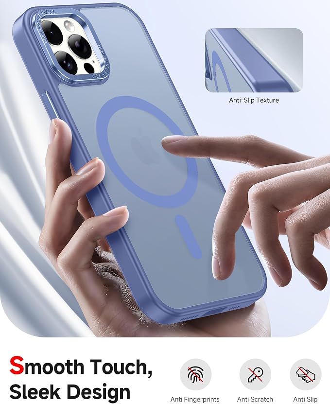 LeYi for iPhone-12-Pro-Max Case Blue: Compatible with Magsafe [ Screen Protector X2+ Camera Cover X2] i Phone 12 Promax Cases Funda para12Pro Max Magnetic Protective Heavy Duty Slim, Light Blue - Image 2