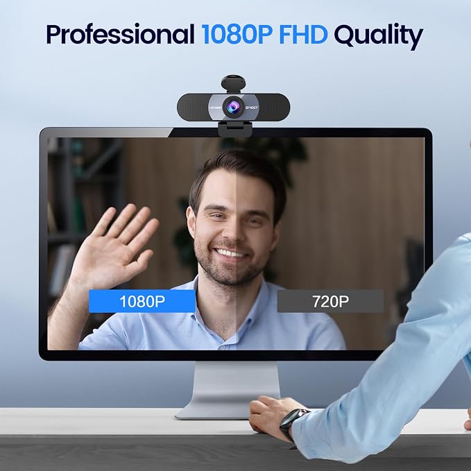 EMEET C960 1080P Webcam with Microphone, 2 Mics, 90° FOV, Computer Camera | Fixed Focus, Plug&Play for Zoom/Teams/Facetime/YouTube/Google Meet/Switch 2 Camera, Grey - Image 2