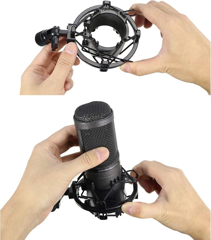 YOUSHARES AT2020 Shock Mount, Microphone Shock Mount Reduces Vibration Noise for Audio Technica AT2020 AT2035 ATR2500 Condenser Mic - Image 4