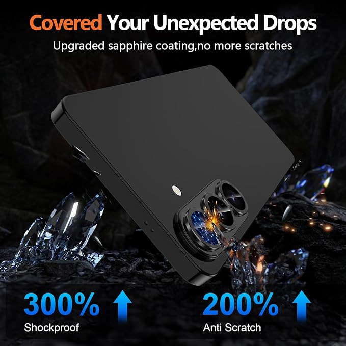 for Samsung Galaxy S26 Plus Camera Lens Protector, Individual Metal Ring Tempered Glass Lens Cover, [Strong Adsorption] Scratch Resistant Ultra-Thin HD Clear Lens Cover, 1 Set-Black - Image 5