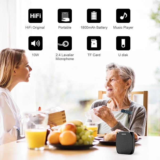 ZOWEETEK Wireless Voice Amplifier with Handheld & Lavalier Mics for Teacher | Portable Megaphone, Bluetooth Speaker, Rechargeable, for Classroom, Meeting, Group Outings, Party, Karaoke - Image 5