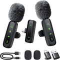 Back Wireless Lavalier Microphone for iPhone/Android, 60ft Transmission, Record While Charging, Ultra-Long Battery Life, Noise Reduction, Plug & Play, for Vlog TikTok YouTube by Unknown