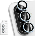 for Samsung Galaxy A37/A57 Camera Lens Protector, Individual Metal Ring Tempered Glass Lens Cover, [Strong Adsorption] Scratch Resistant Ultra-Thin HD Clear Lens Cover, 1 Set-Blue Ring by Btscase