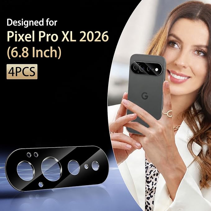 SiHPuoy Camera Lens Protector for Google Pixel Pro XL Tempered Glass 11FT | 4 Pack, 9H+ Hardness, Military Grade Shatterproof, Anti-Scratch, Case Friendly, HD Camera Cover, Does not Affect Night Shots - Image 2