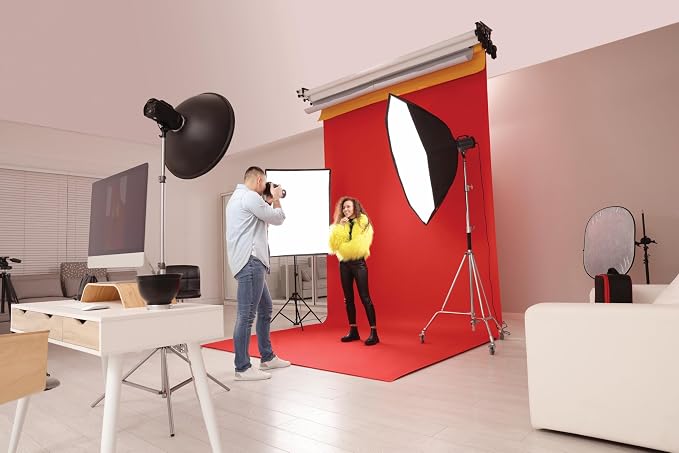 Denny Mfg Seamless Paper Backdrop for Photoshoot, Red, 53 in x 36 ft | Backdrop Roll, Matte Finish for Portraits, Product Photos and Video Shoots, Includes Free Roll Gaffer Tape (2 in x 13 ft) - Image 3