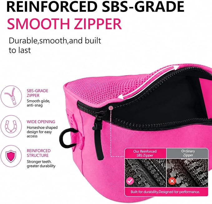 Golf Shoe Bag for Travel, Ventilated Sports Shoes Carrier, Portable Football Boot Organizer for Gym Men Women (1 Pcs-Hot Pink) - Image 5