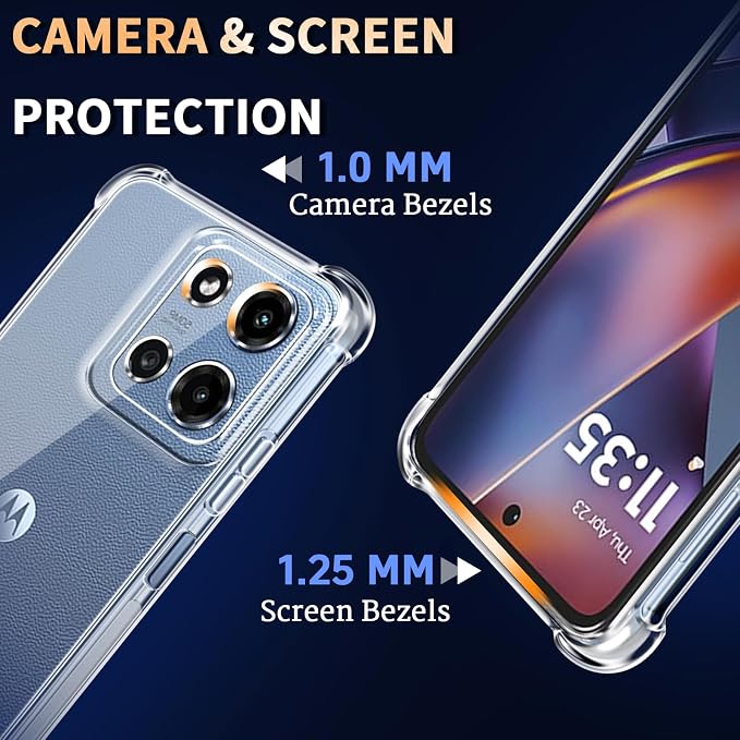for Moto G 2025 Case and Screen Protector, Shockproof Crystal Clear Slim Soft Silicone TPU Protective Phone Cover for Motorola G 2025 Clear - Image 6