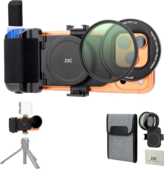 67mm CPL Filter Mount Kit with Magnetic Phone Camera Grip & Storage Pouch for iPhone 17 Air 16 15 14 Pro Max Accessories,Circular Polarizer Polarizing Lens Filter Adapter Set w Cold Shoe & 1/4'' Hole by Kiorafoto