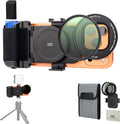 67mm CPL Filter Mount Kit with Magnetic Phone Camera Grip & Storage Pouch for iPhone 17 Air 16 15 14 Pro Max Accessories,Circular Polarizer Polarizing Lens Filter Adapter Set w Cold Shoe & 1/4'' Hole by Kiorafoto