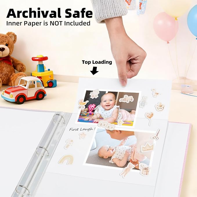 Vienrose Scrapbook Refill Pages 8.5x11, 50 Pack Heavyweight Clear Page Protectors for 3 Ring Binders, Top Loading Plastic Sleeves for Scrapbook Albums & Photo Storage (No Paper Inserts, Acid Free) - Image 5
