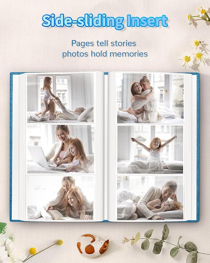 Artfeel Photo Album 4x6 with 300 Pockets,Slip-in Picture Albums,Linen Cover Memory Book with Front Window,White Page Vertical Photo Book for Wedding,Family,Anniversare,Baby,Vacation - Image 5