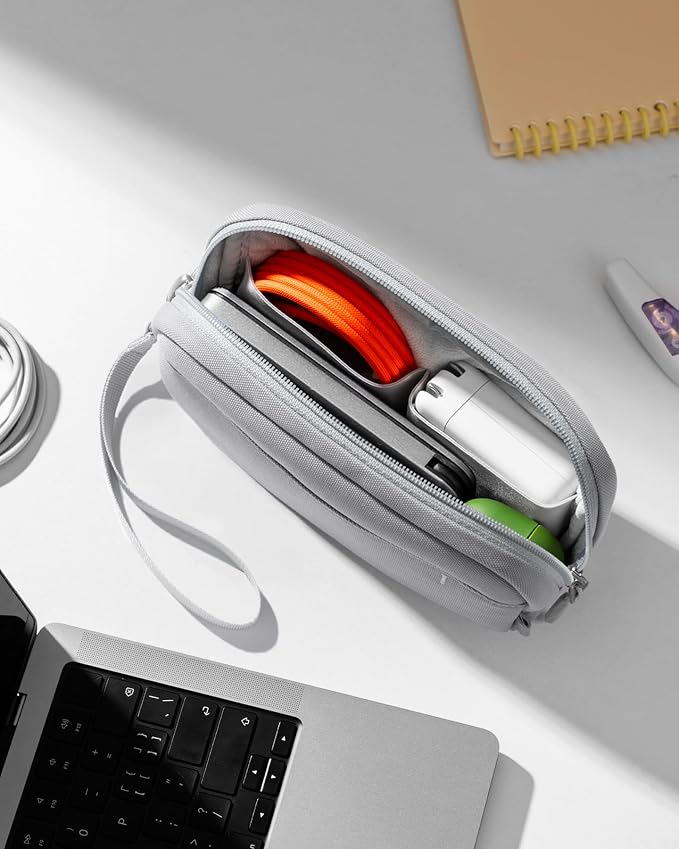 Inateck Electronics Organizer Travel Case, Water-resistant Cable Organizer Pouch, Multi-purpose Accessories Carry Case for Cord, Charger, Cables, Phone, USB Drive, Black, Small - Image 6