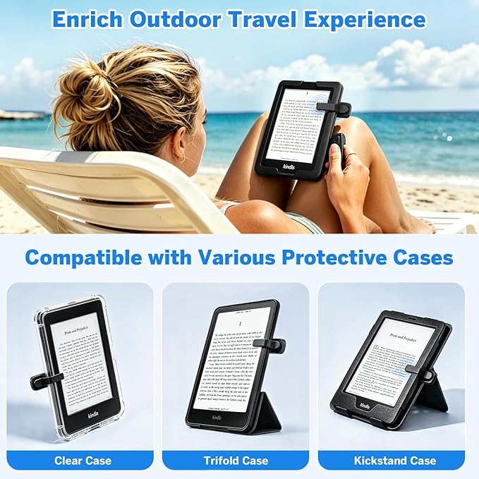 Page Turner Ring for Kindle,Remote Control for iPhone iPad Tablets eReaders | Clicker Page Turner for Kindle Accessories for Camera Video Record&Shutter Selfie with Storage Bag, Fits Thick Cases (Black) - Image 6