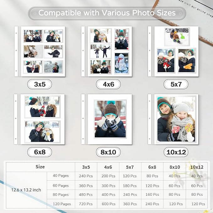 Popotop Large Photo Album Self Adhesive 4x6 5x7 8x10 Scrapbook Album DIY Picture Book,Gifts for Mom,Family Baby and Wedding,with Metal Pen and Plastic Board - Image 8