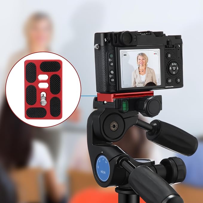Frienda Quick Release Plate Tripod 1/4-20 DSLR,Pu60,Red | Tripod Mount Plate, Camera Tripod Mount for DSLR Camera Tripod Ball Head , Metal, 1.9 x 1.5 x 0.4 Inch - Image 7