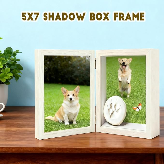 5x7 Pets Memorial Shadow Box Frame Dogs Memorial Picture Frame for Pets Paw Print Display Keepsake, Pet Memorial Keepsake Frames for Cats Dogs Pawprints, Memorial Sympathy Gifts for Loss of Dog Cat - Image 3