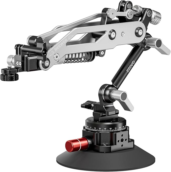 NEEWER Vacuum Suction Cup Car Mount for Action Camera w/Hydraulic Boom Arm | NATO Rail, Compatible with DJI Osmo Pocket 3 Insts360 X5 X4 X3 Hero Adapter Holder, 18oz/500g Max Load, GA022 by Neewer