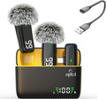 NPTCL Wireless USB Type C Microphone for iPhone 17/15/16 PC Laptop Computer | Noise Canceling, LED Digital Charge Display, 1100mAh Charging Case, Lavalier Mics for Content Creator Vlog Video Recording by NPTCL