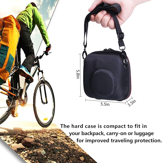 LTGEM Case Compatible with Fujifilm Instax Mini 13/12 Instant Camera, Black | Fits Instant Camera 11/10/9/8/7/7+ and FUJIFILM Instax Mini Instant Flim with Shoulder Strap, Case Only - Image 2