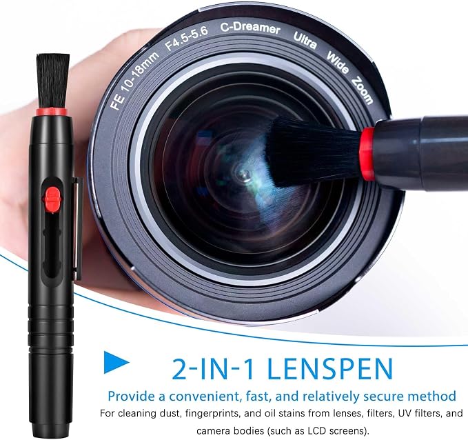 Camera Cleaning kit - Professional Camera Lens Cleaning Kit,Complete DSLR & Mirrorless Camera Sensor Cleaning Set Kit with Lens Pen, Blower, Brush, and Solution for Photography Essentials - Image 5