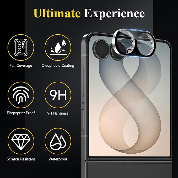 4 Pack Camera Lens Protector Compatible with Samsung Galaxy Z Flip 8/Flip 7 | 9H Tempered Glass Camera Lens Cover Decoration, Case Friendly, High Definition, Scratch-Resistant - Image 5