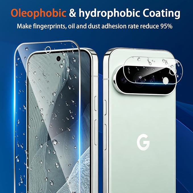 Screen Protector for Google Pixel 11 Pro with Camera Lens Protector | (3+2 Pack) 9H Tempered Glass,Fingerprint Unlock,Anti-Scratch,Bubble Free,Case Friendly - Clear - Image 5