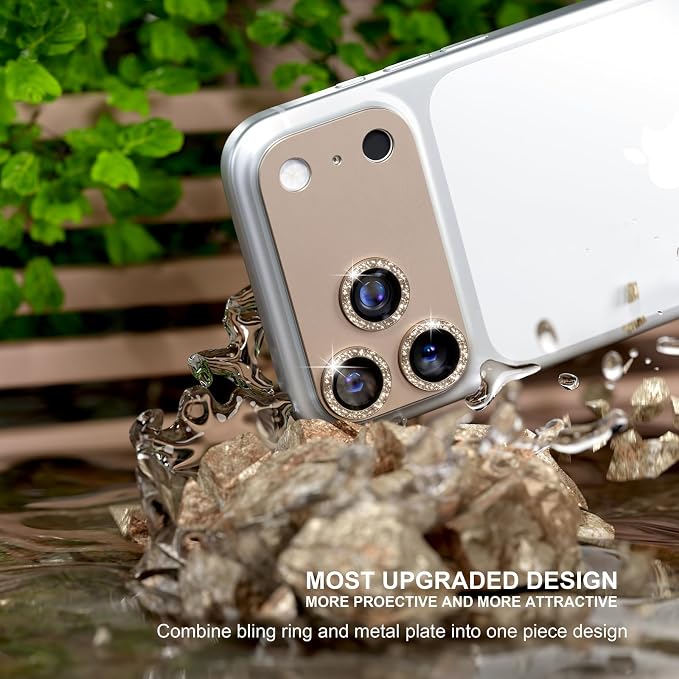 for iPhone 17 Pro Camera Lens Protector, Glitter Gray | [Military Grade Shatterproof] [Strong Adsorption] [Case Friendly] Matte Metal Tempered Glass Camera Screen Cover Accessories - Image 2
